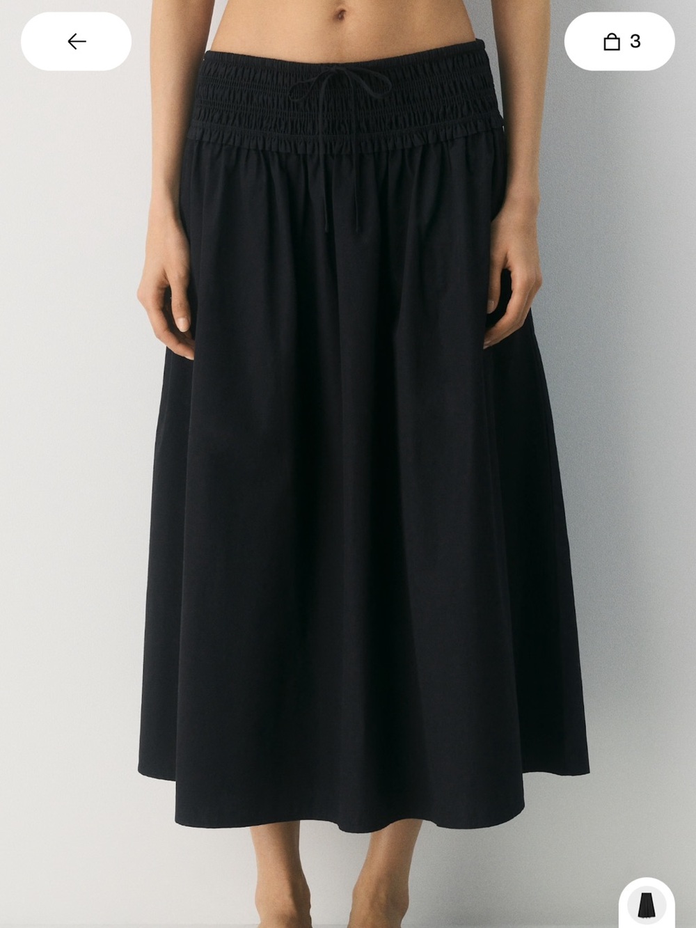 Wilfred Vetiver Poplin Midi Skirt - Black